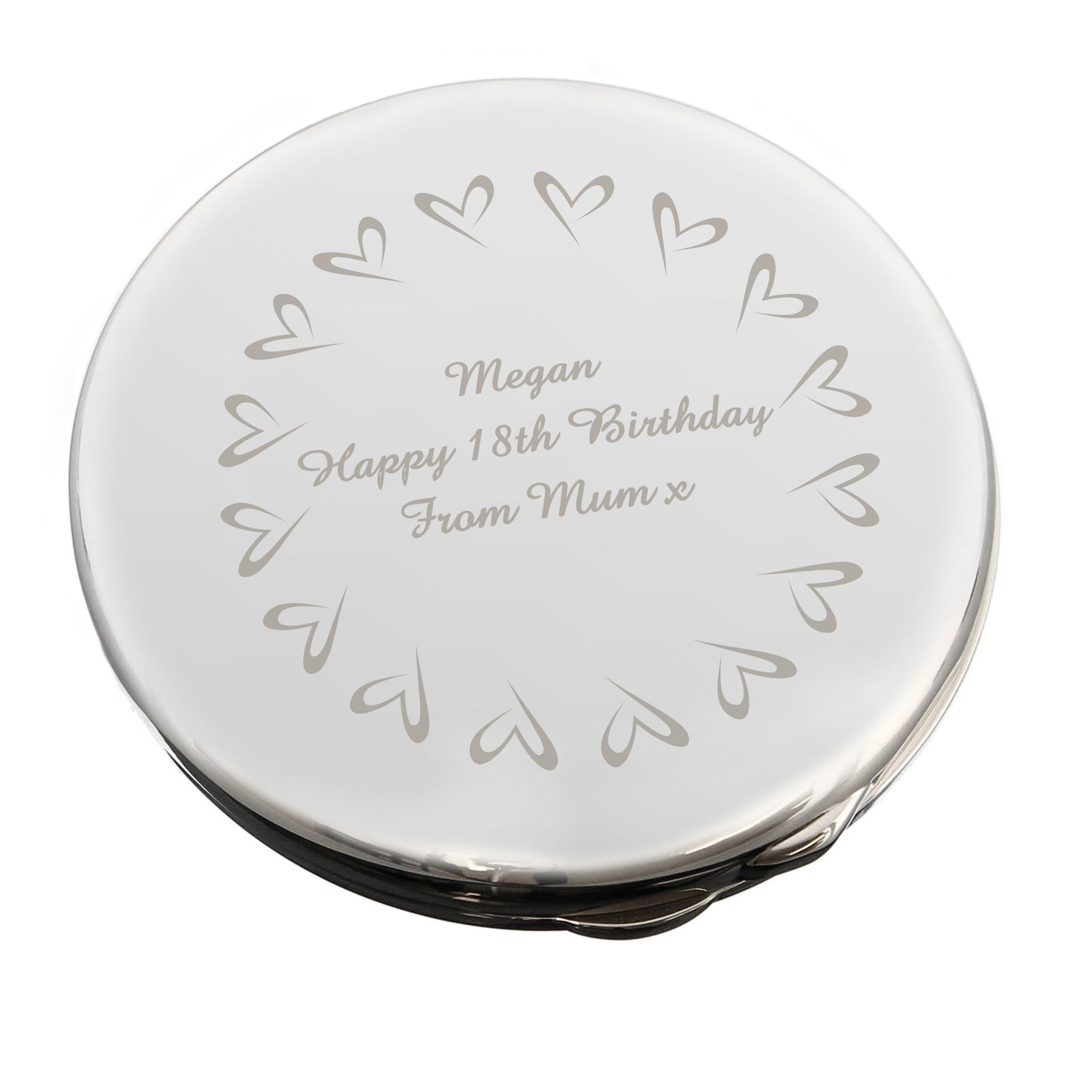 Personalised Small Hearts Compact Mirror