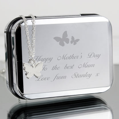 Personalised Butterfly Box and Butterfly Necklace