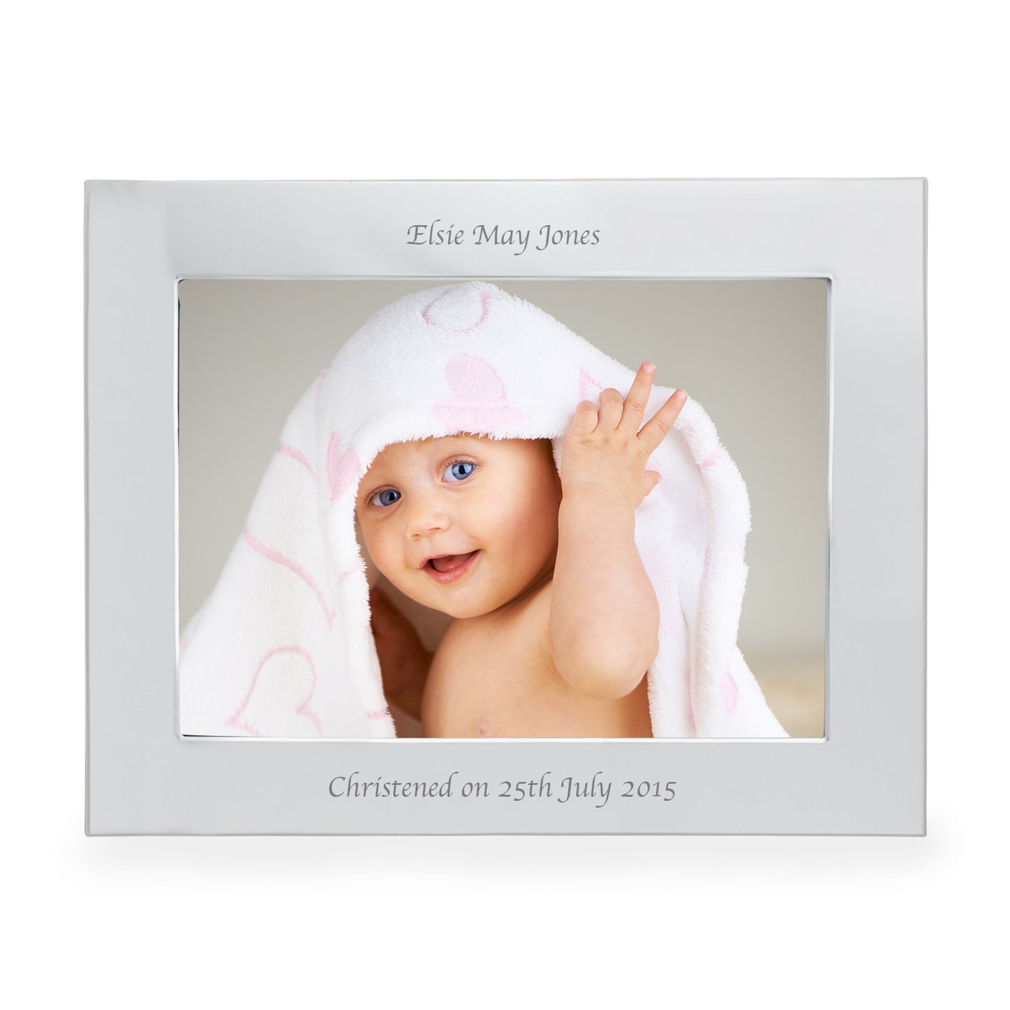 Personalised Silver 5x7 Landscape Photo Frame