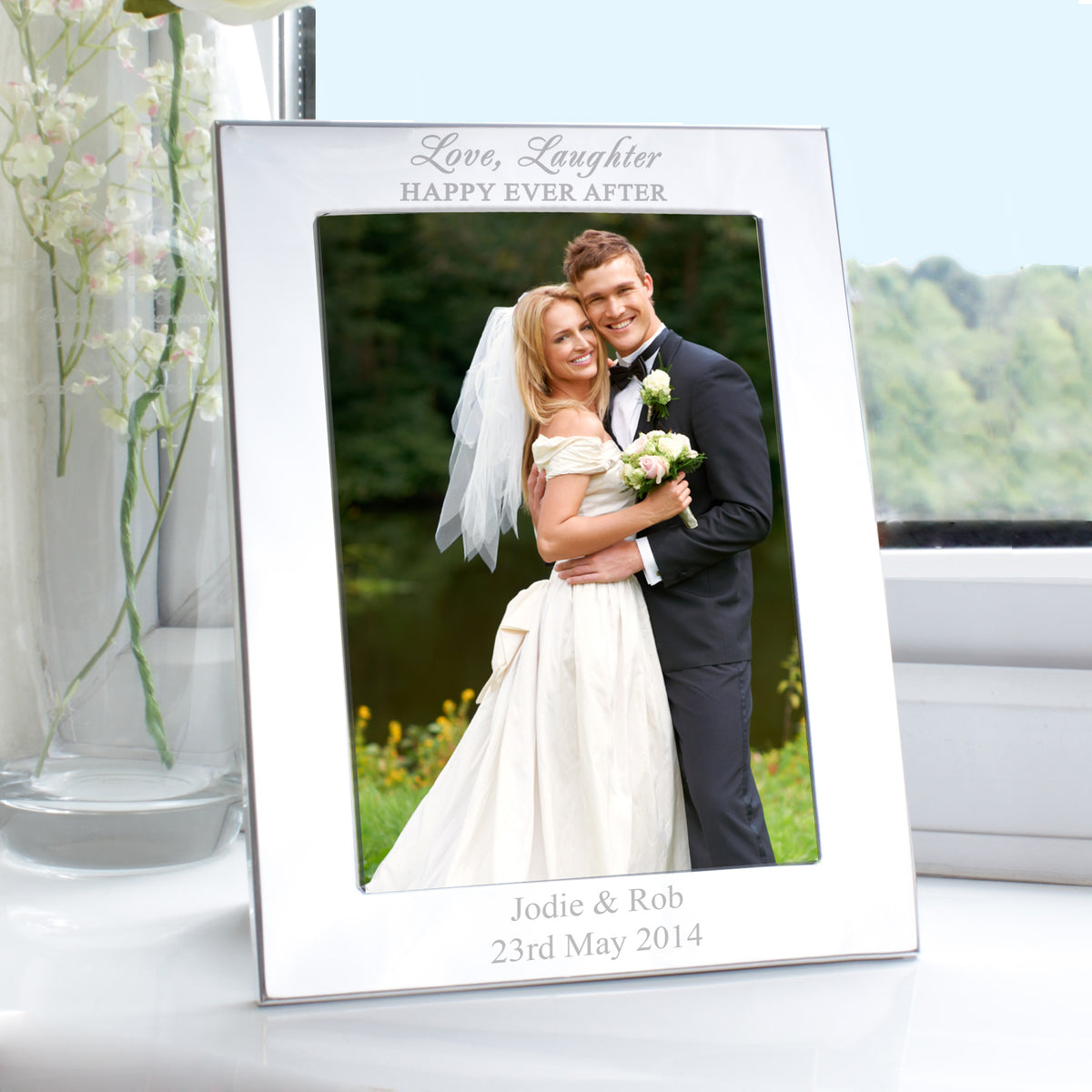 Personalised Silver 5x7 Happy Ever After Photo Frame
