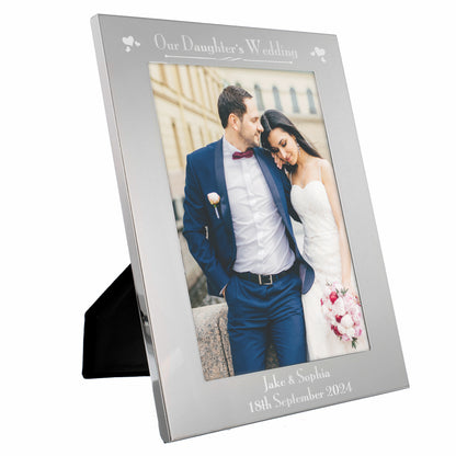 Personalised Silver 5x7 Decorative Our Daughters Wedding Photo Frame