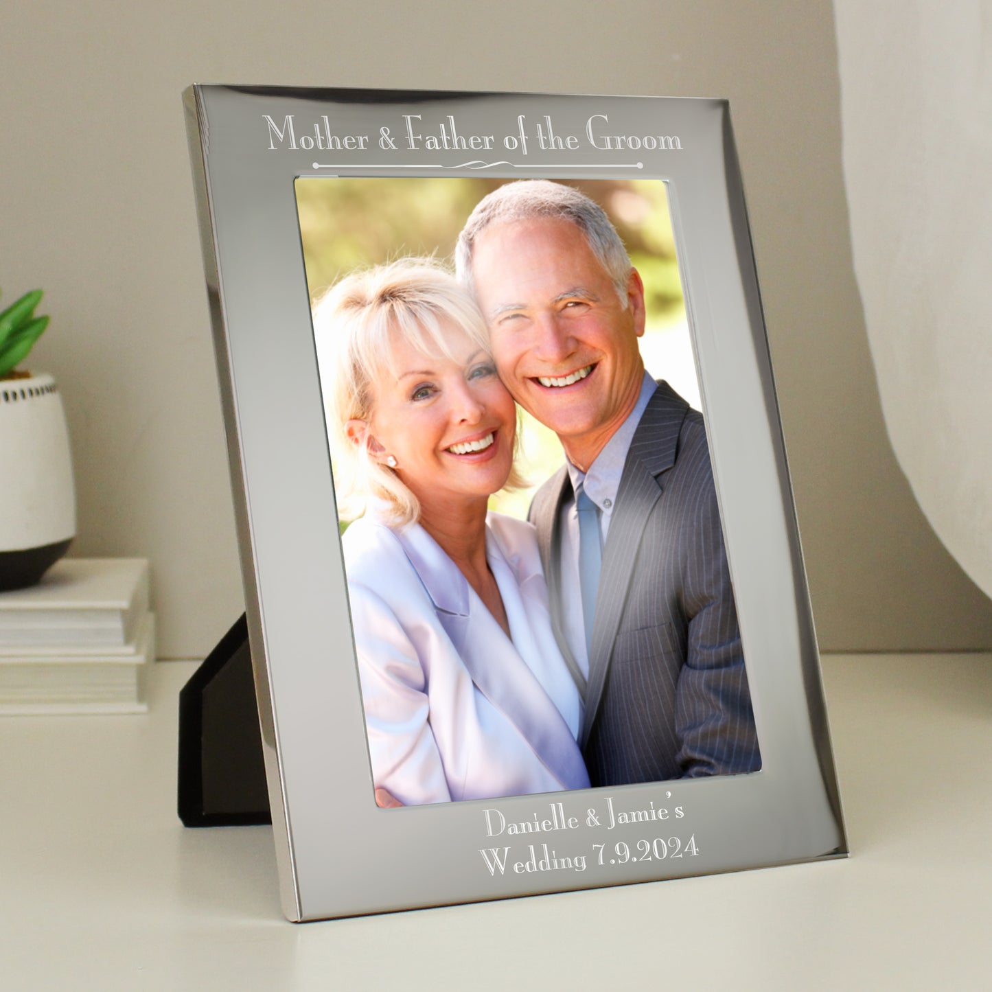 Personalised Silver 5x7 Decorative Mother & Father of the Bride Photo Frame