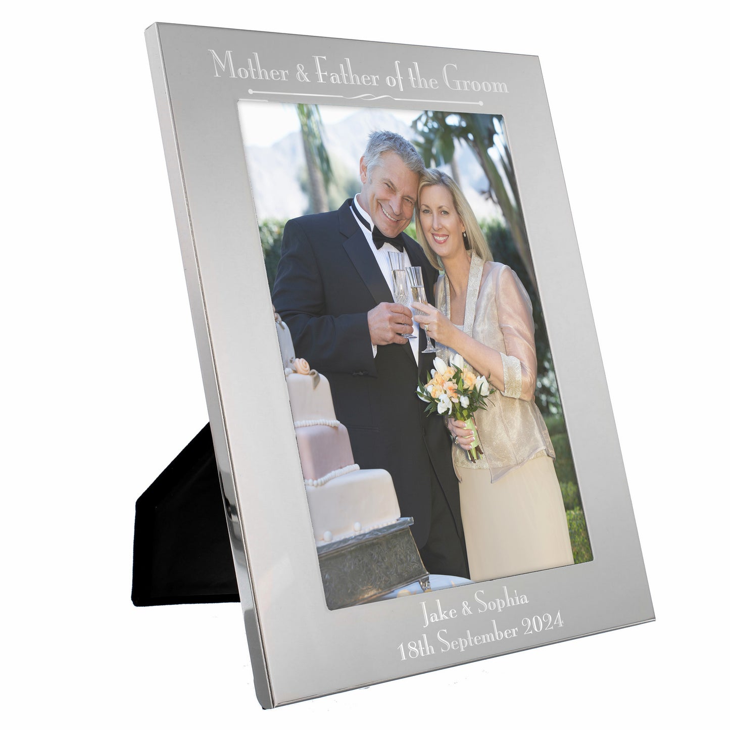 Personalised Silver 5x7 Decorative Mother & Father of the Bride Photo Frame