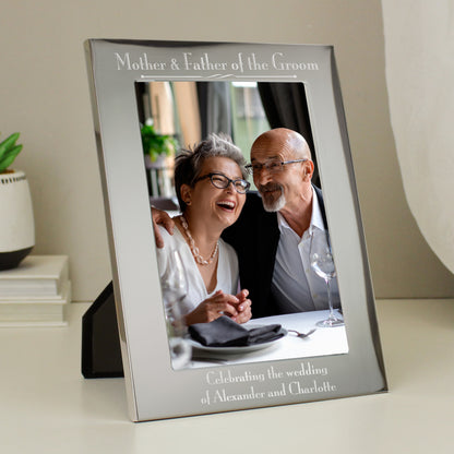 Personalised Silver 5x7 Decorative Mother & Father of the Groom Photo Frame