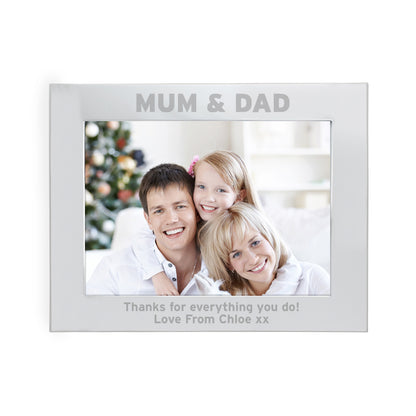 Personalised Silver 5x7 Mum & Dad Photo Frame