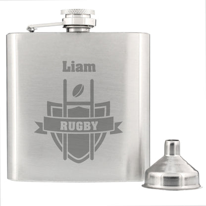 Personalised Rugby Hip Flask