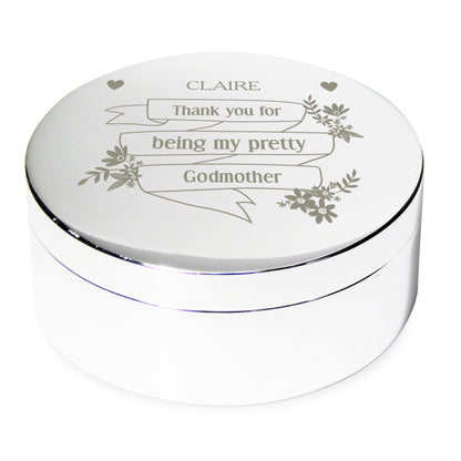 Personalised Garden Bloom Round Trinket Box