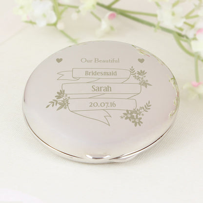 Personalised Garden Bloom Compact Mirror