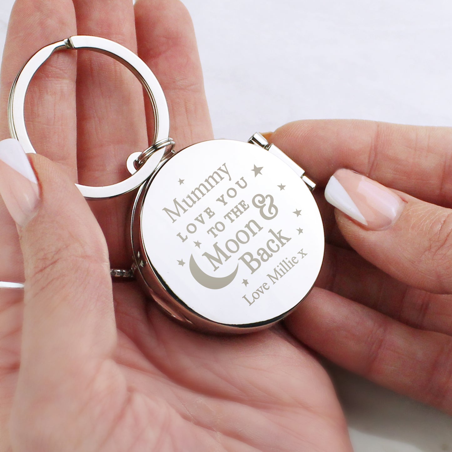 Personalised To the Moon and Back...Photo Keyring