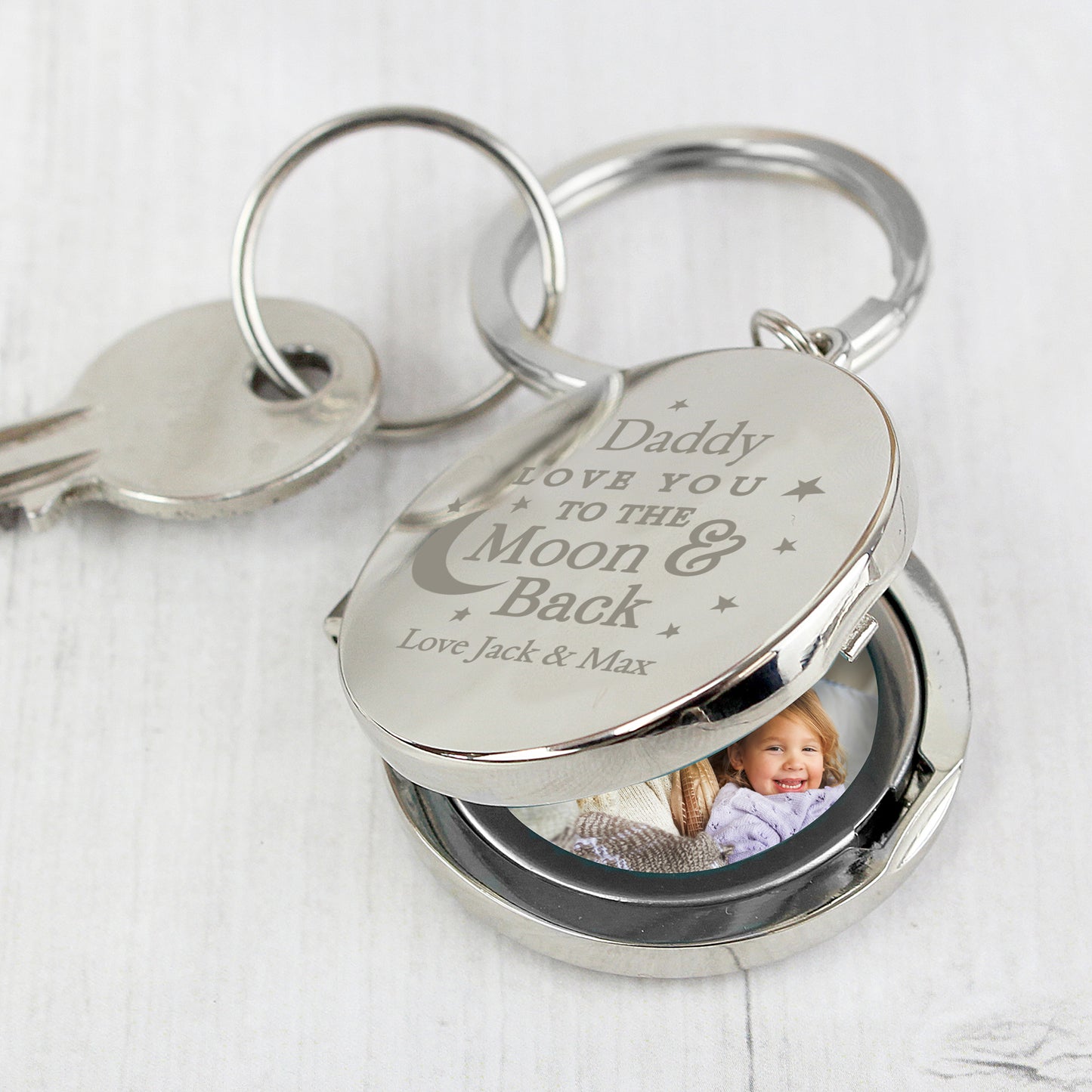 Personalised To the Moon and Back...Photo Keyring