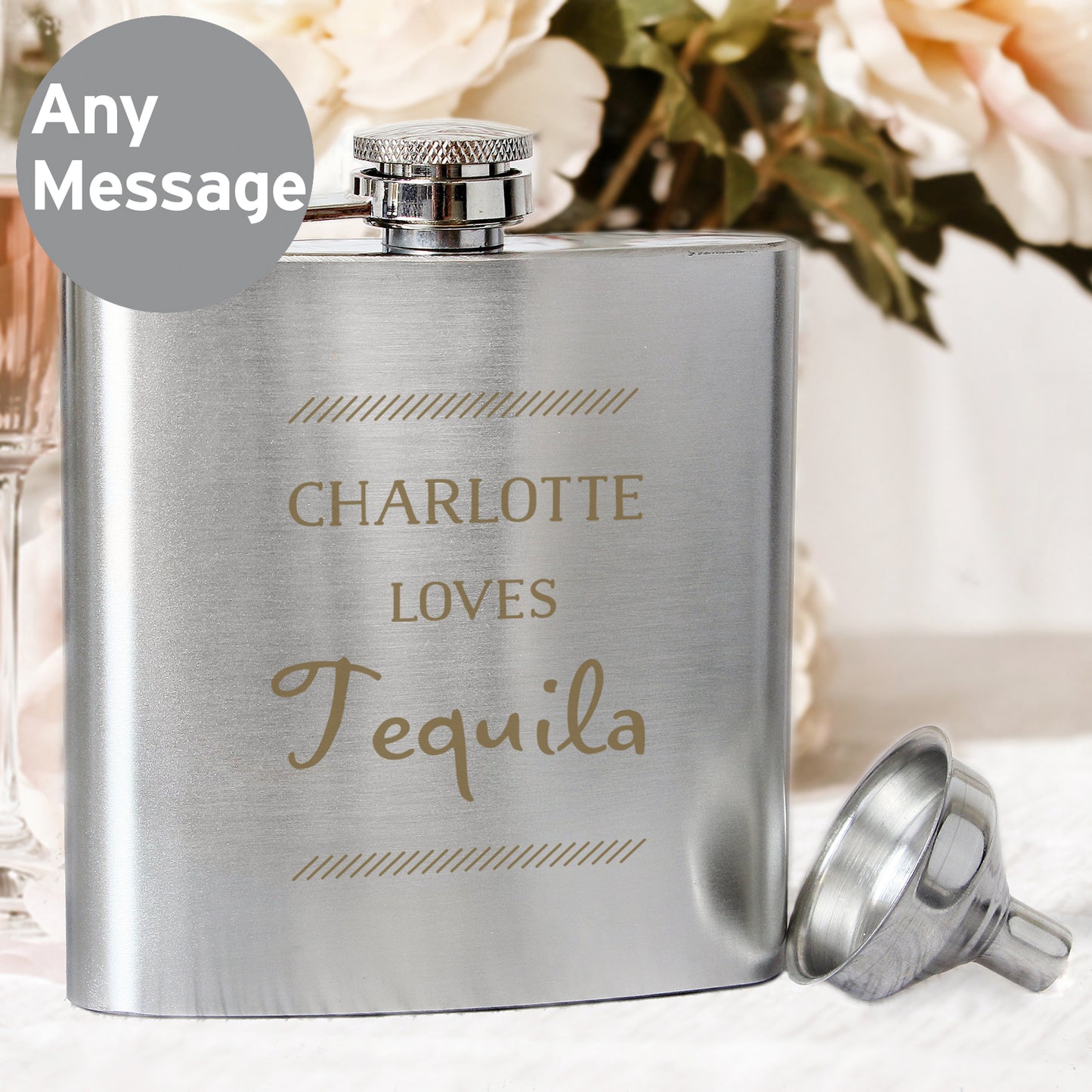 Personalised Classic Stainless Steel Hip Flask