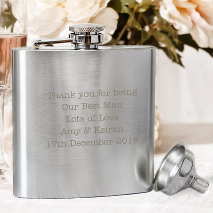 Personalised Any Message Stainless Steel Hip Flask