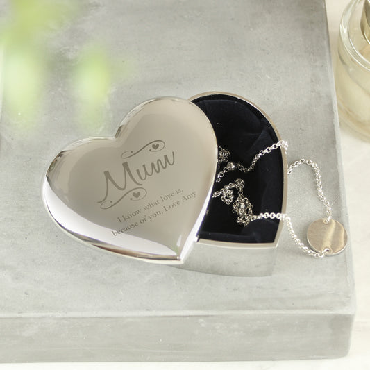 Personalised Mum Swirls & Hearts Trinket Box