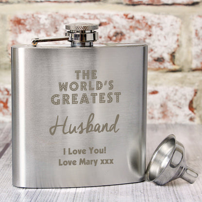 Personalised 'The World's Greatest' Hip Flask