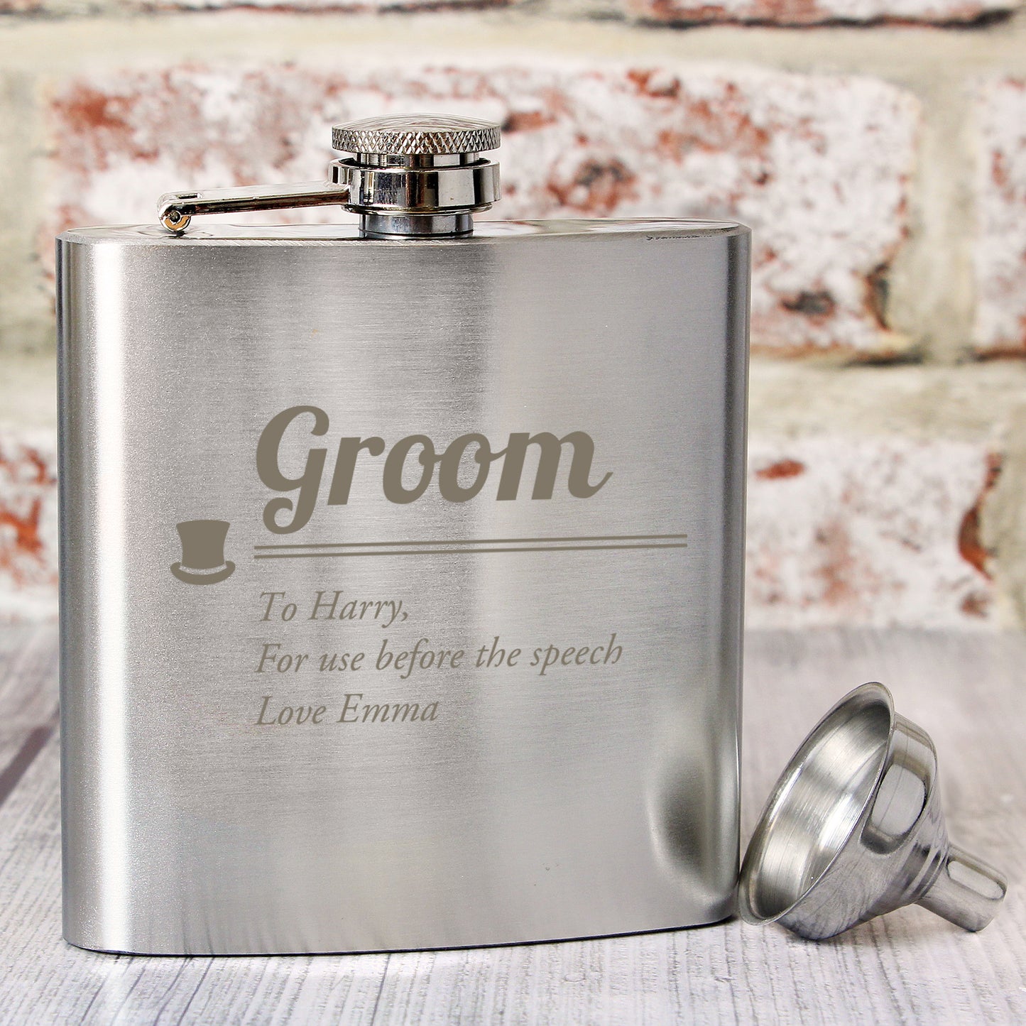 Personalised Groom Hip Flask