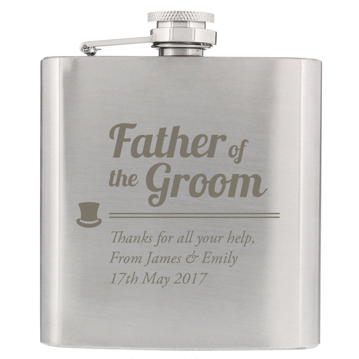 Personalised Father of the Groom Hip Flask