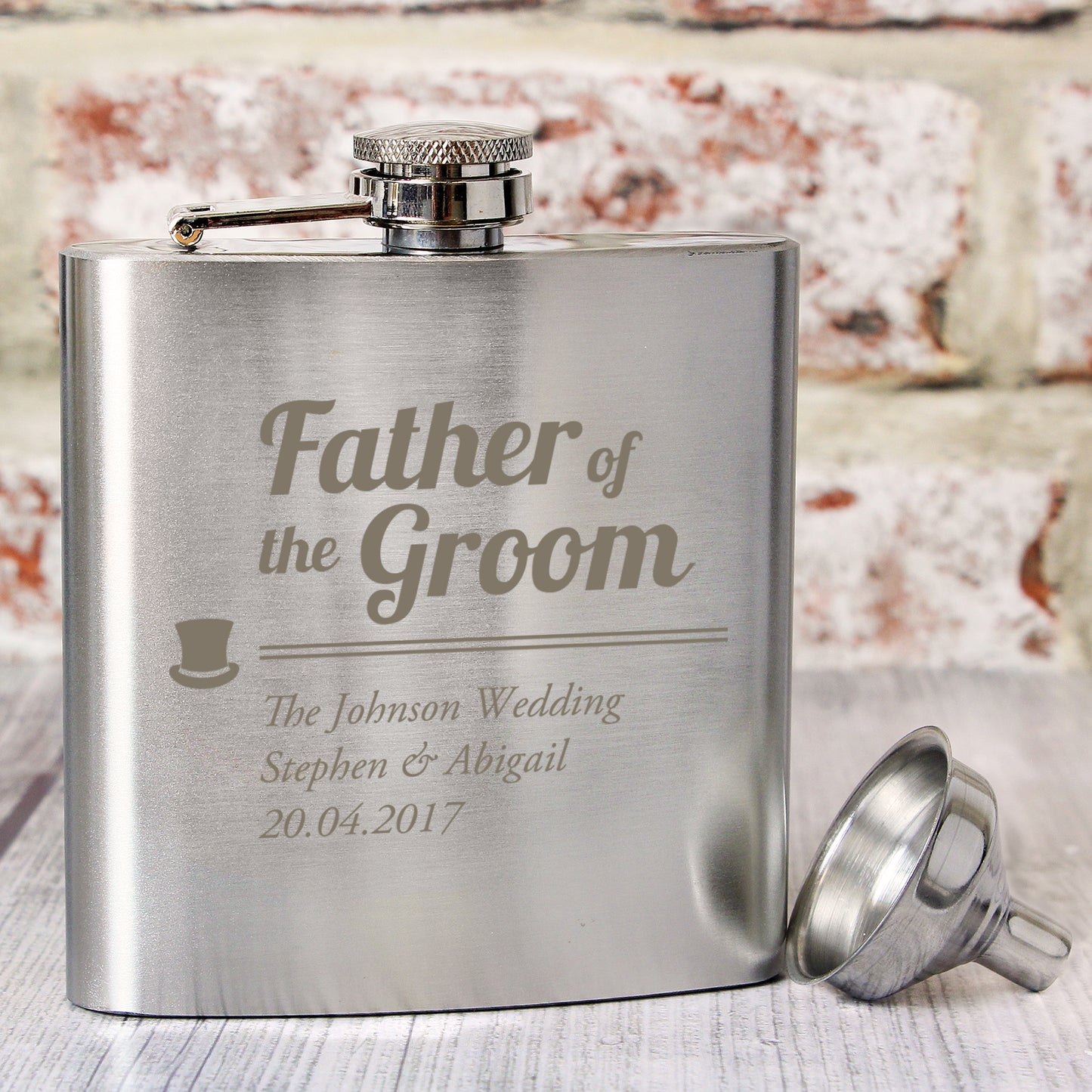 Personalised Father of the Groom Hip Flask