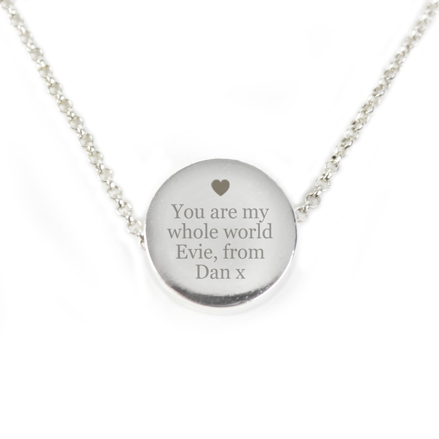 Personalised Any Message Disc Necklace