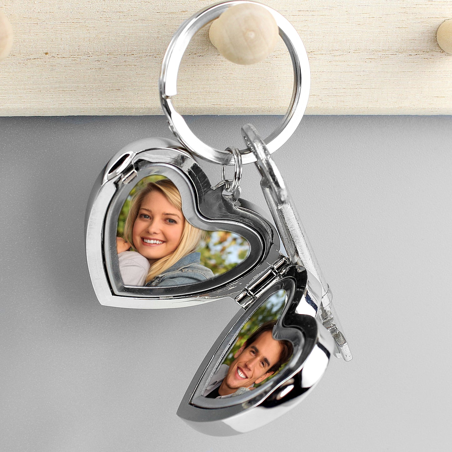 Personalised Swirl Heart Photoframe Keyring