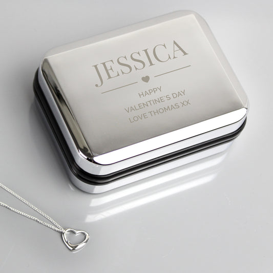 Personalised Box and Heart Necklace