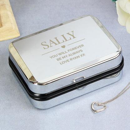 Personalised Box and Sterling Silver Heart Necklace