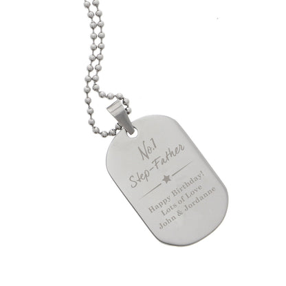 Personalised No.1 Stainless Steel Dog Tag Necklace