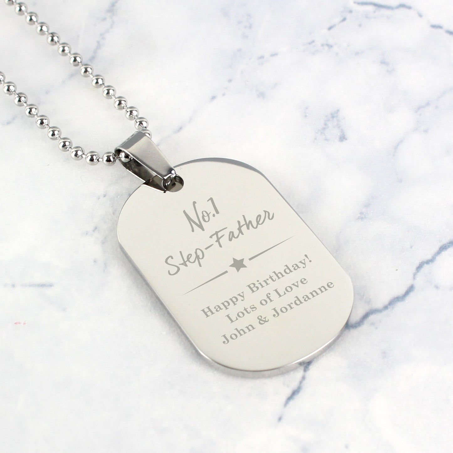 Personalised No.1 Stainless Steel Dog Tag Necklace