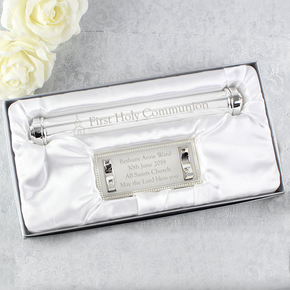 Personalised First Holy Communion Silver Plated Certificate Holder