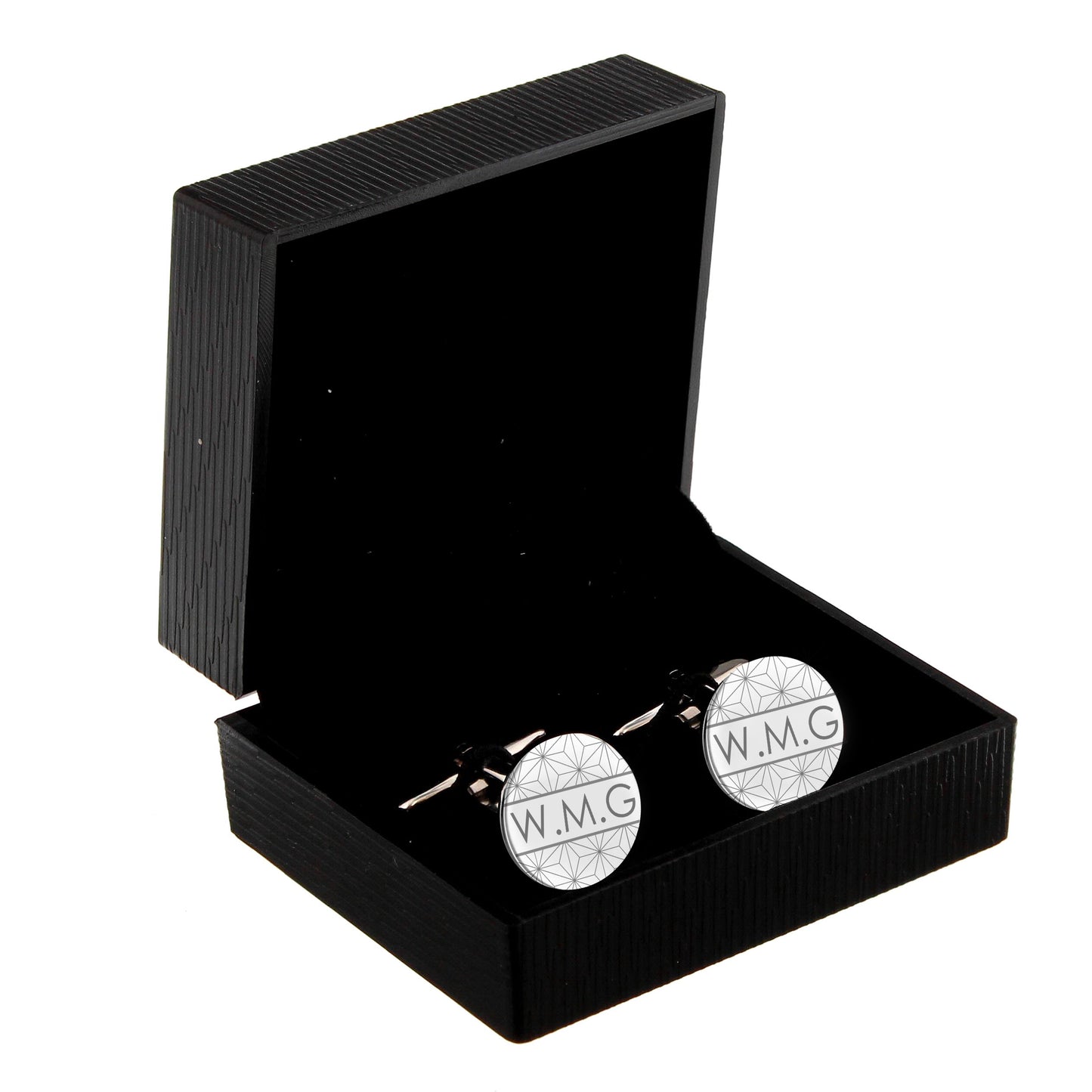 Personalised Geometric Round Cufflinks