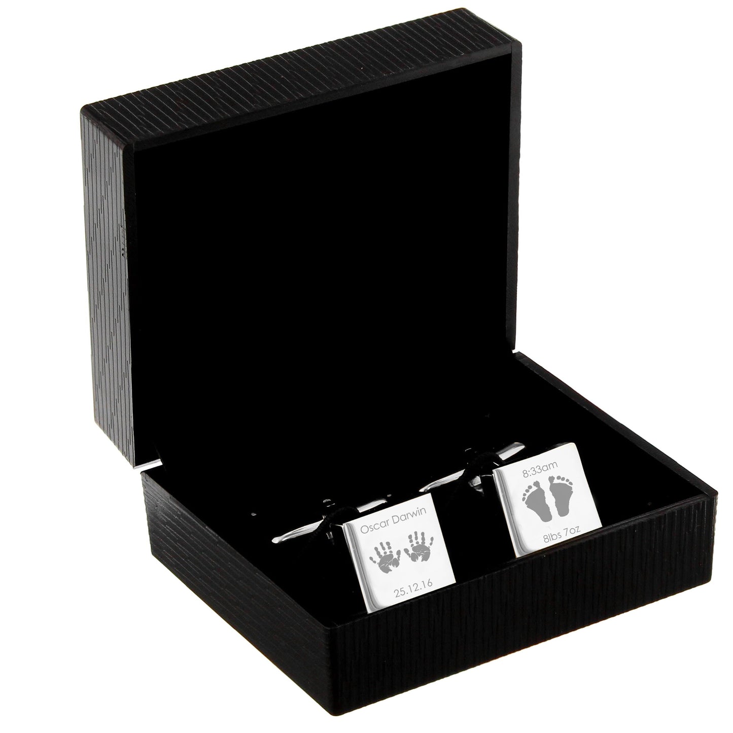 Personalised Hands and Feet New Baby Square Cufflinks