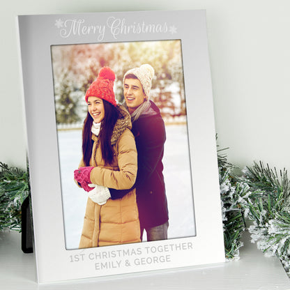 Personalised Silver 5x7 Merry Christmas Photo Frame