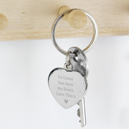 Personalised Diamante Heart Keyring