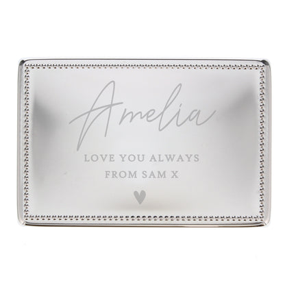 Personalised Name and Message Rectangular Jewellery Box