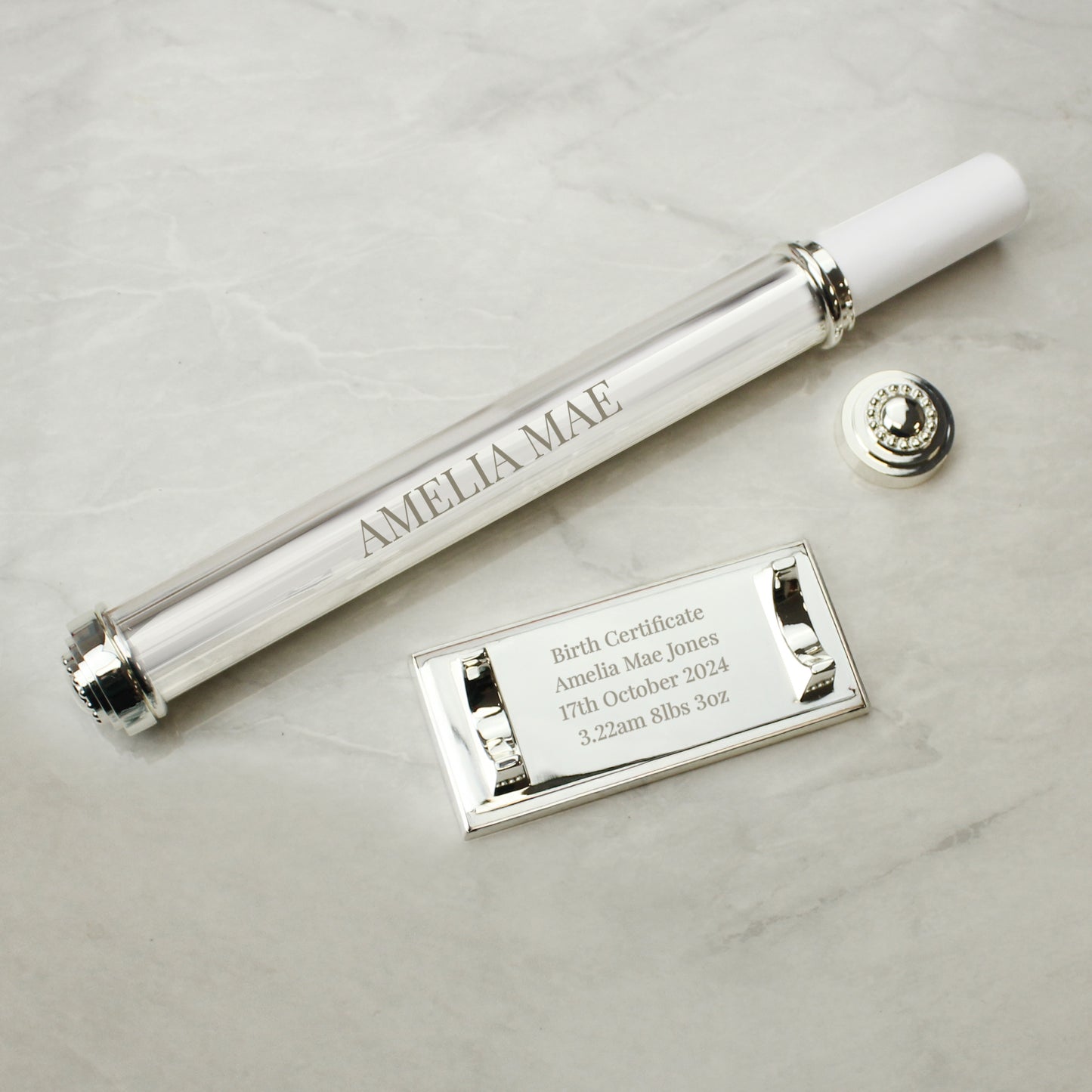 Personalised Free Text Silver Plated Certificate Holder