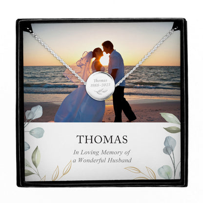 Personalised Botanical Photo Upload Necklace and Box