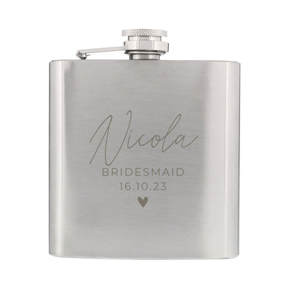 Personalised Free Text Wedding Party Hip Flask