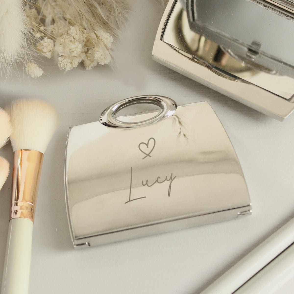 Personalised Name Handbag Compact Mirror