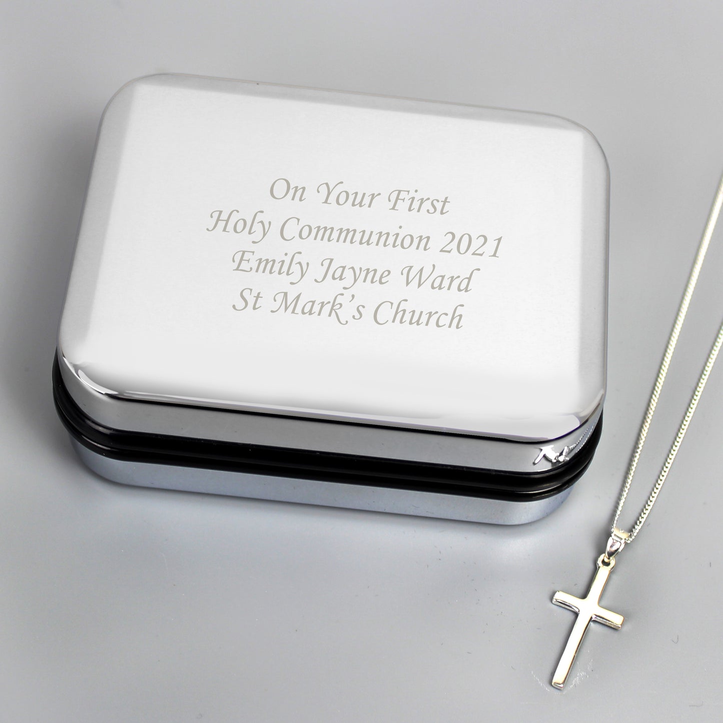Personalised Box with Cross Necklace