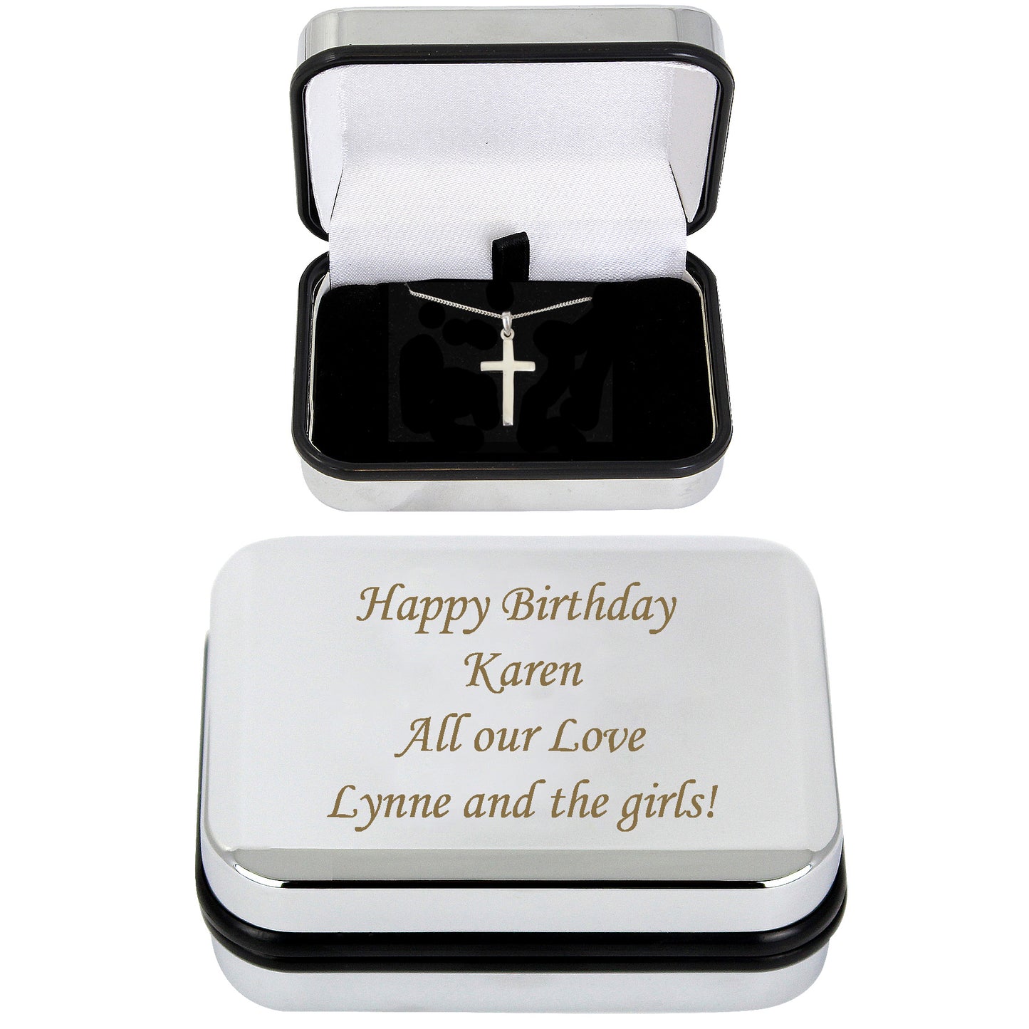 Personalised Box with Cross Necklace