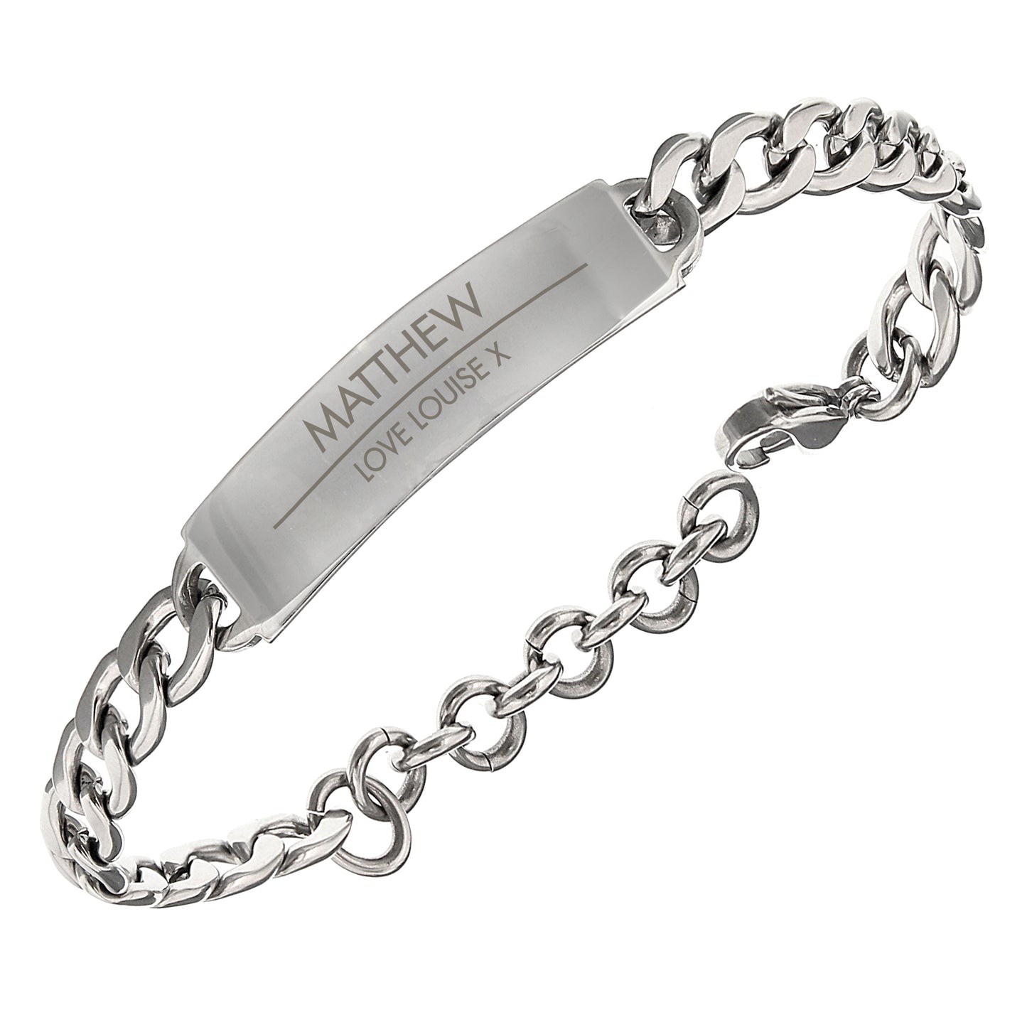 Personalised Classic Stainless Steel Unisex Bracelet