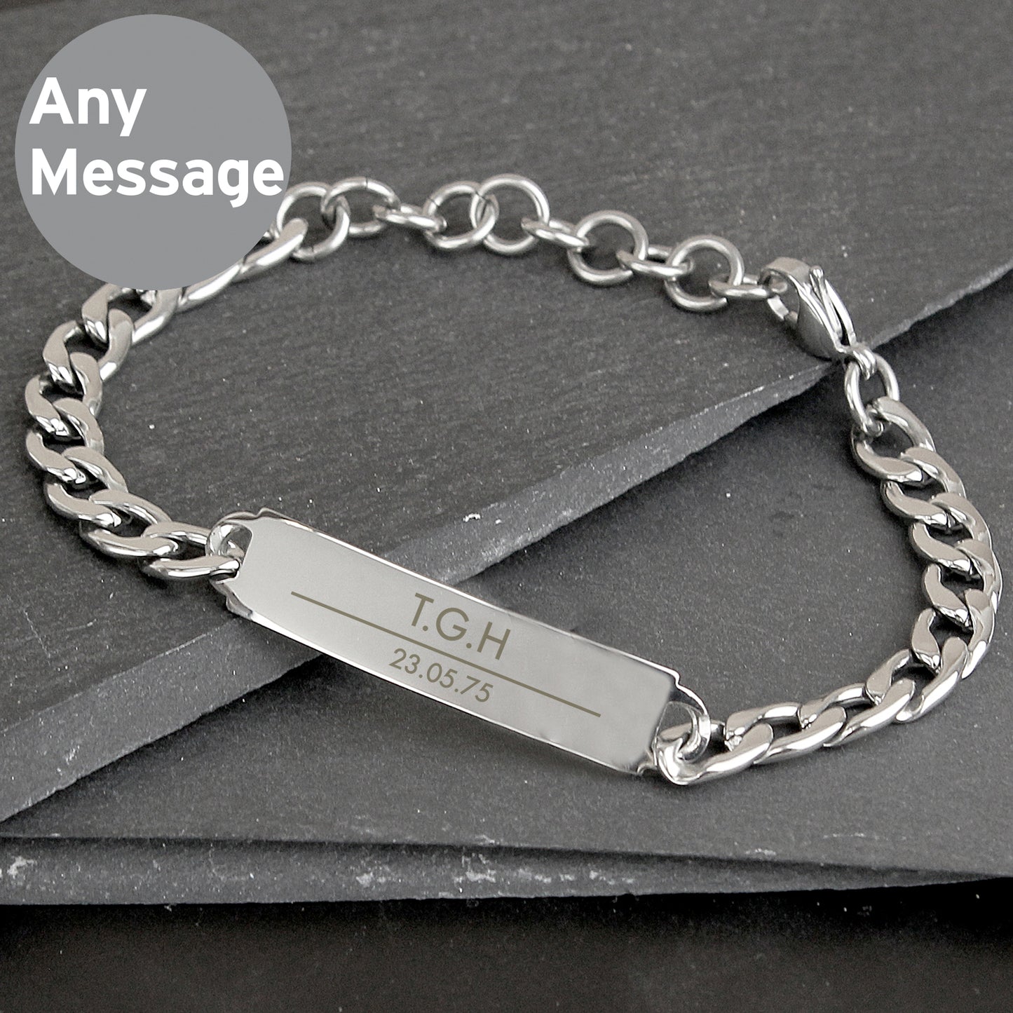 Personalised Classic Stainless Steel Unisex Bracelet