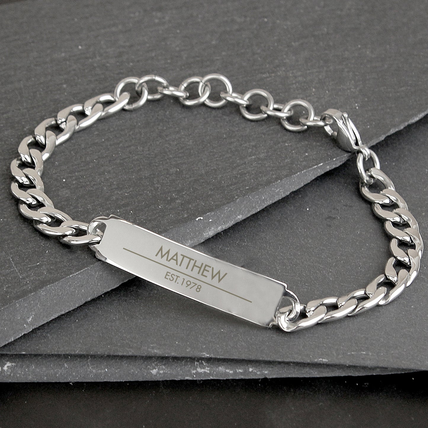 Personalised Classic Stainless Steel Unisex Bracelet