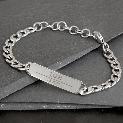 Personalised Classic Stainless Steel Unisex Bracelet