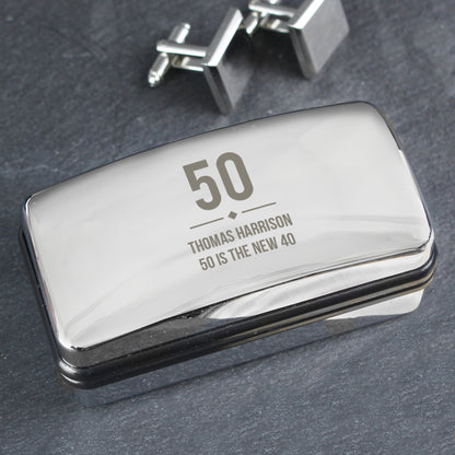 Personalised Birthday Big Age Cufflink Box