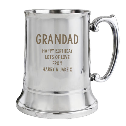 Personalised Free Text Stainless Steel Tankard