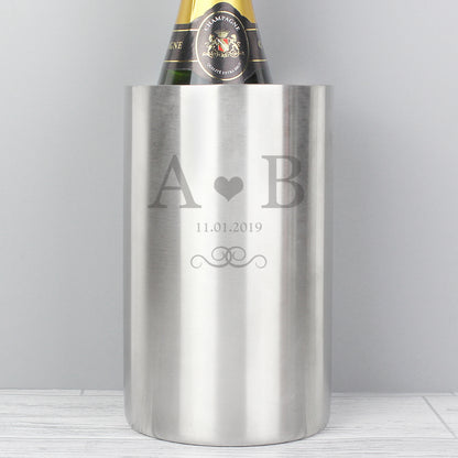 Personalised Monogram Stainless Steel Wine Cooler