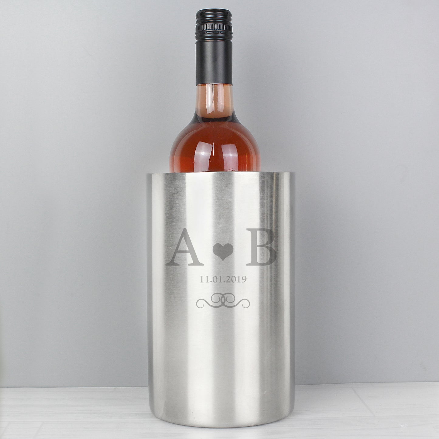 Personalised Monogram Stainless Steel Wine Cooler