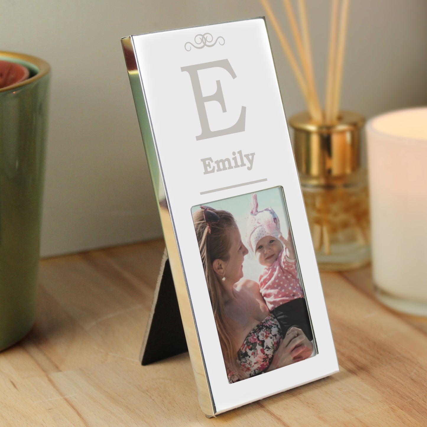 Personalised Small Initial 2x3 Silver Photo Frame