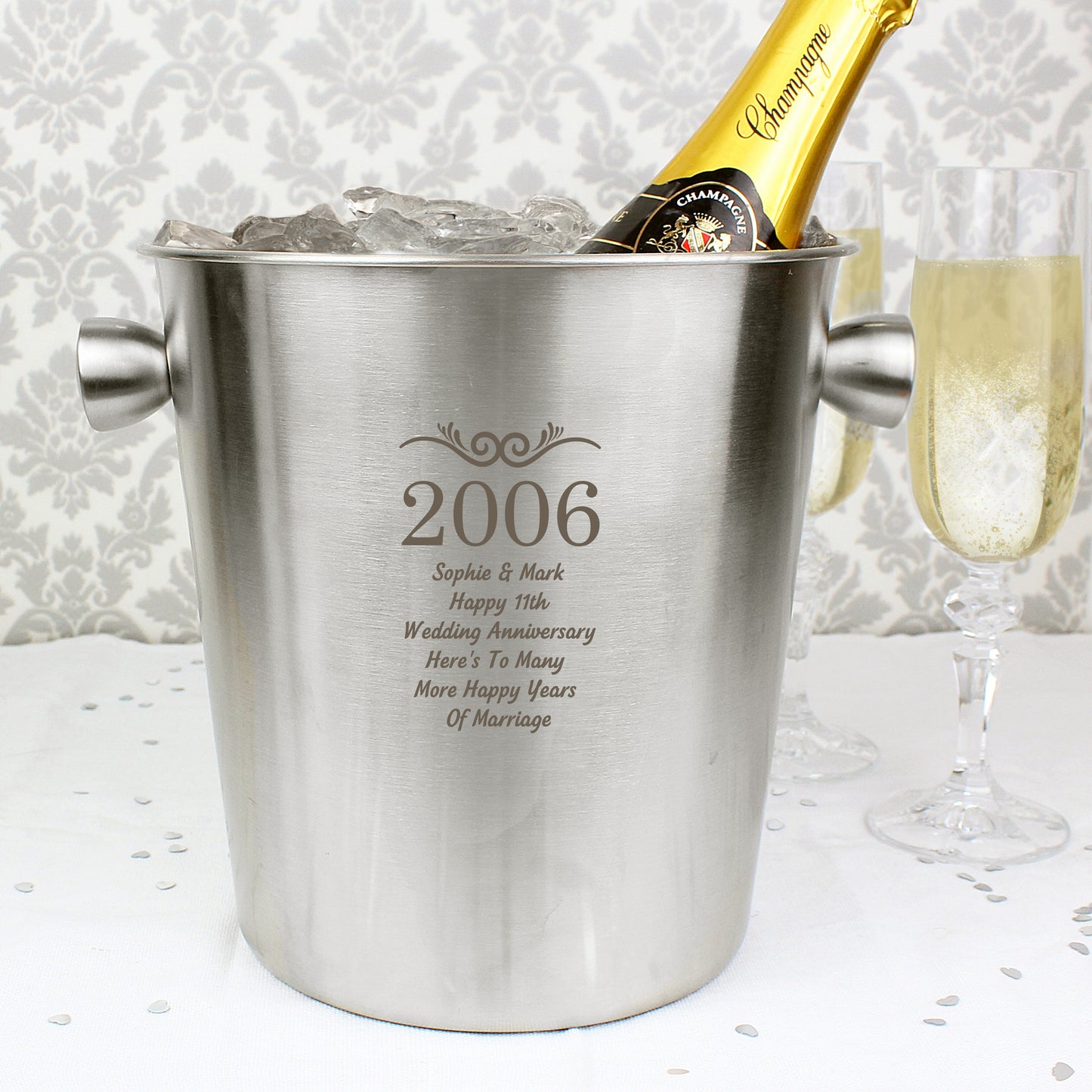 Personalised Number Frame Stainless Steel Ice Bucket