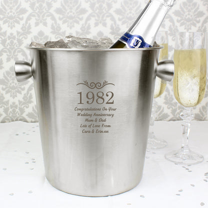 Personalised Number Frame Stainless Steel Ice Bucket